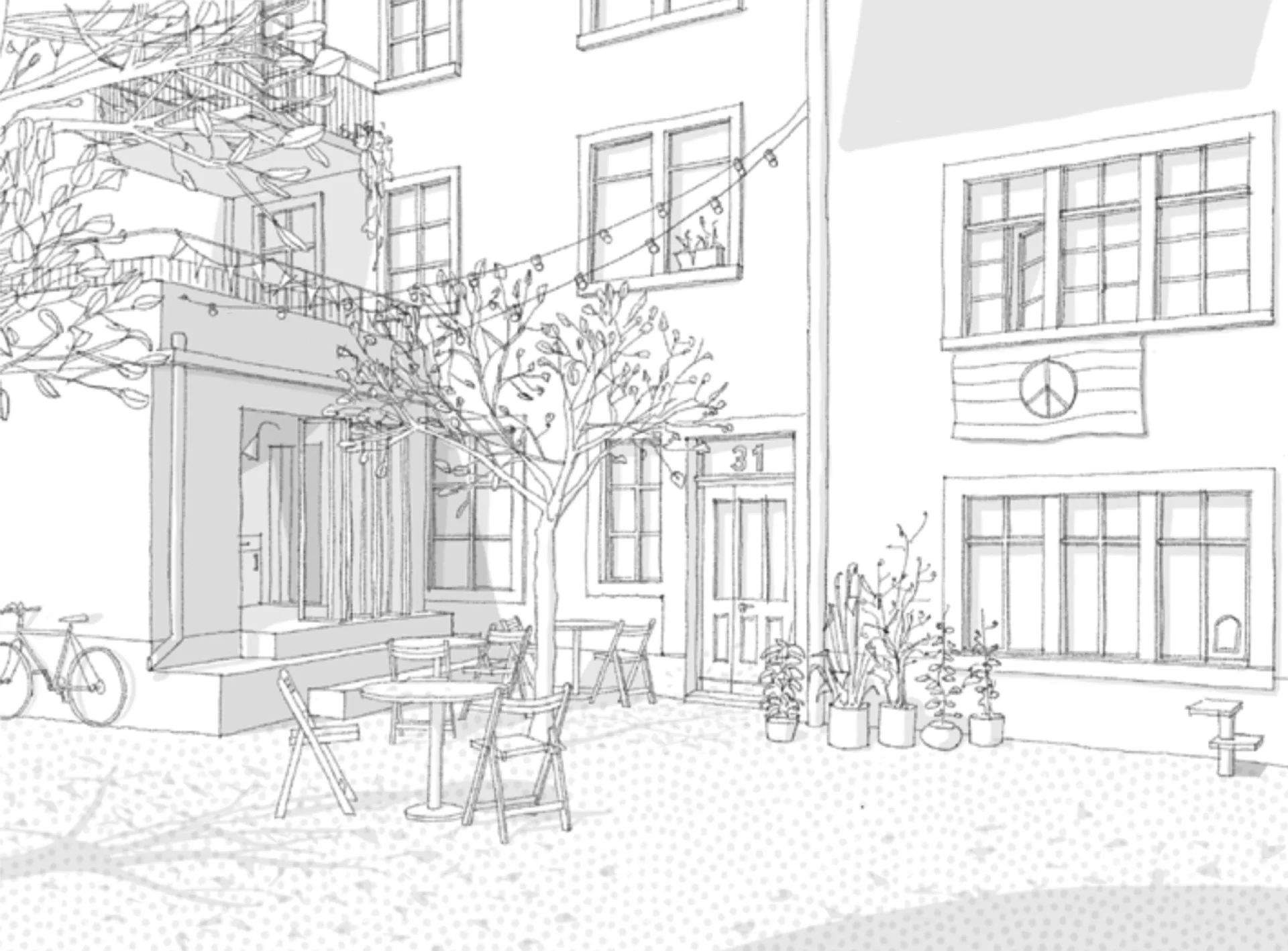 Zukunftsvision unseres Architektur-Teams für den Innenhof der General-Guisan-Strasse 31.