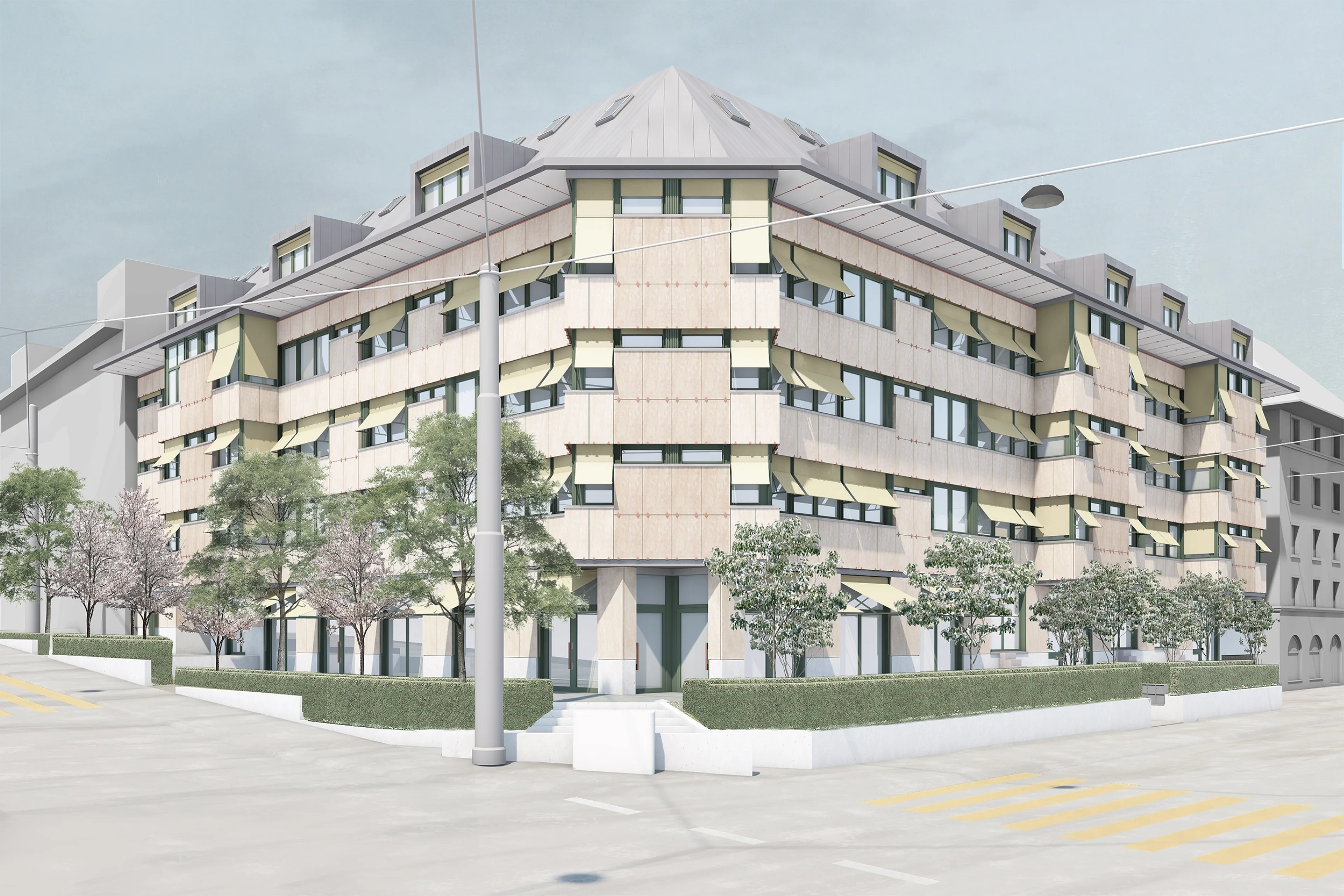 Fassade Neubau Binzmühlestrasse