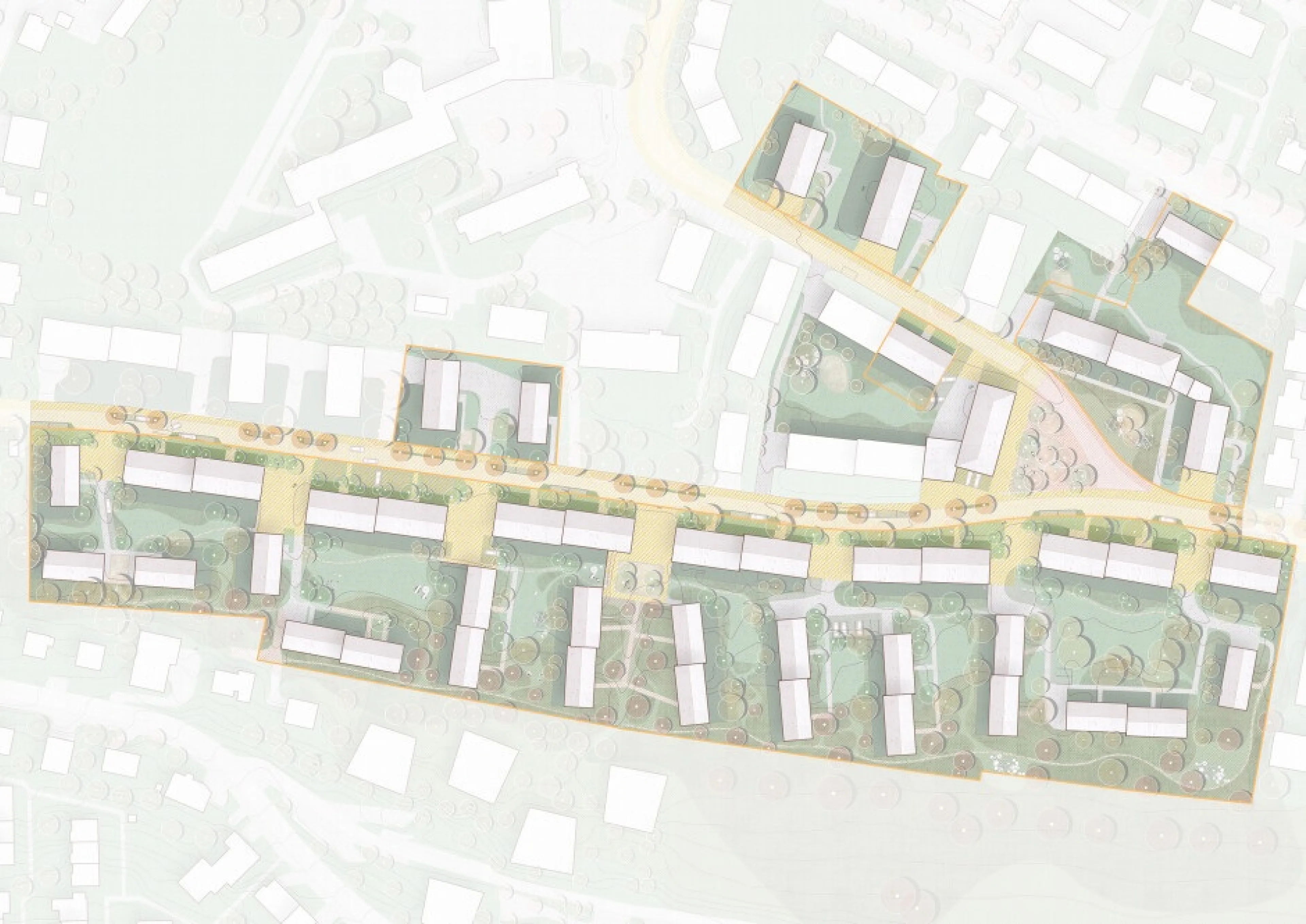 Situationsplan der Überbauung an der Burgstrasse und Eckwiesenstrasse