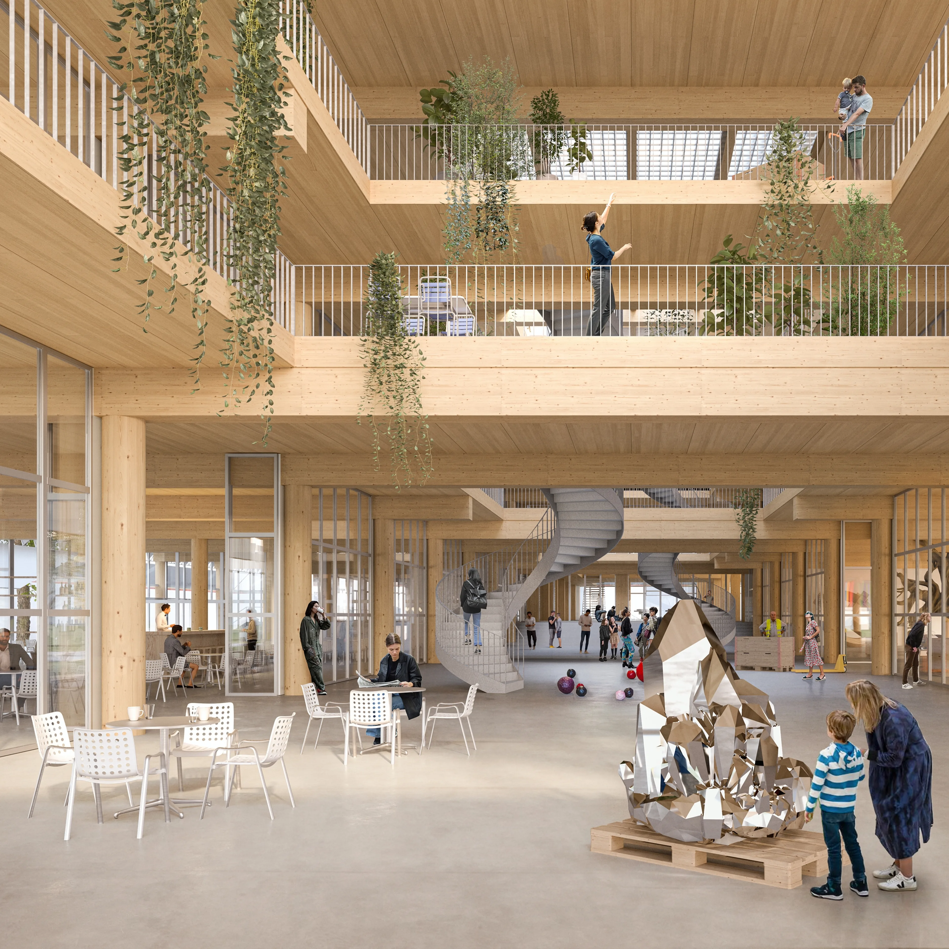 Eingangsbereich mit Holzbau