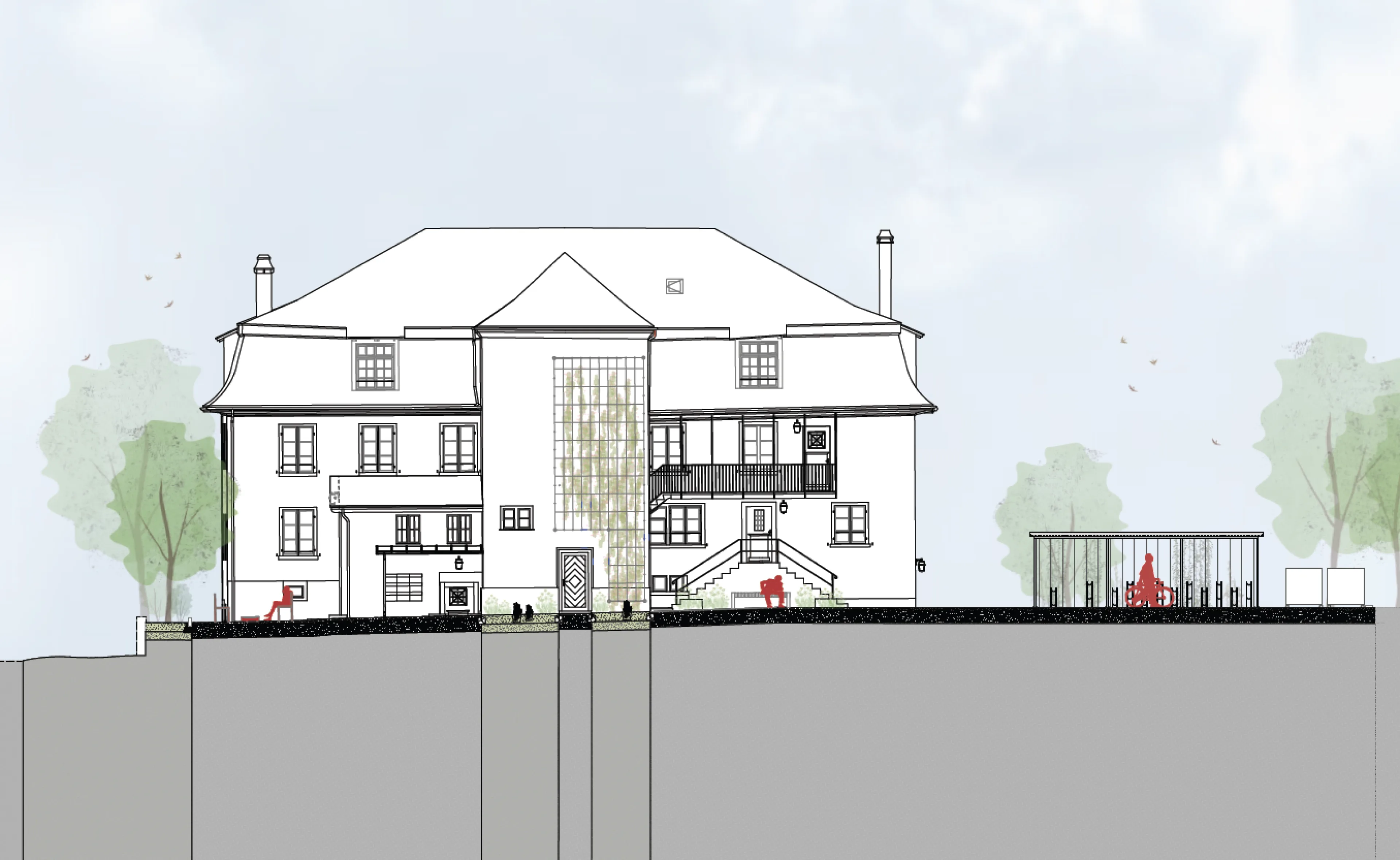 Visualisierung des Hauses an der Pestalozzistrasse