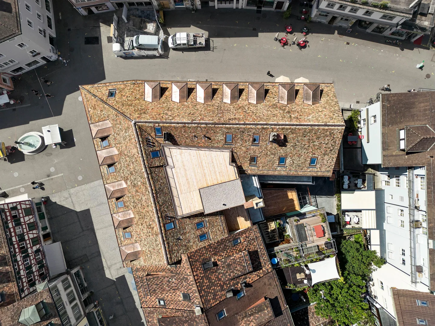 Luftaufnahme der Winterthurer Altstadt