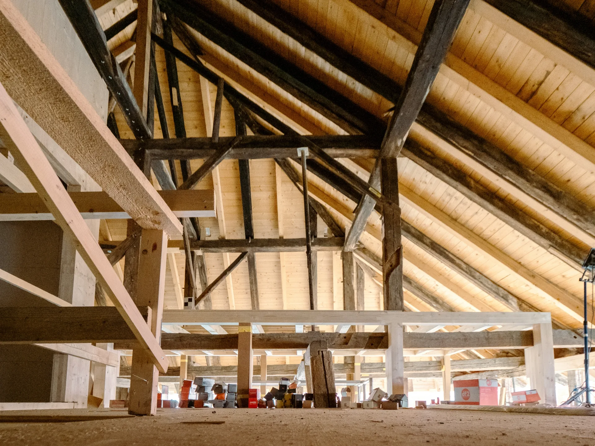 Dachstock der neuen Quartierbibliothek